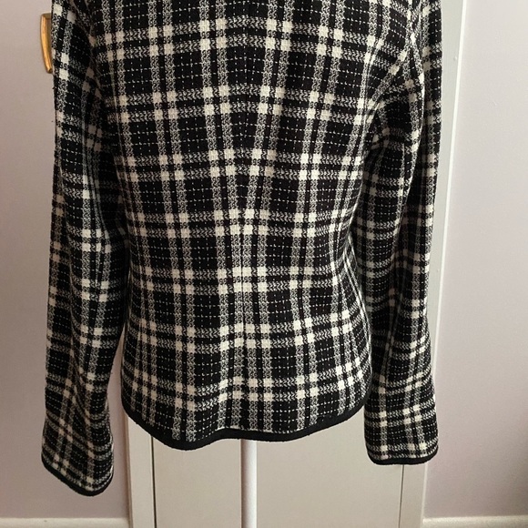Karen Kane Black & White Plaid Wool Blend Jacket Blazer Size 12 - Picture 7 of 10